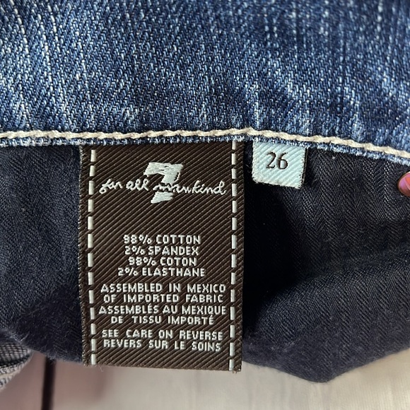 7 For All Mankind Jeans SZ: 26 Blue Denim Bootcut Cut to Shorts - Picture 6 of 8
